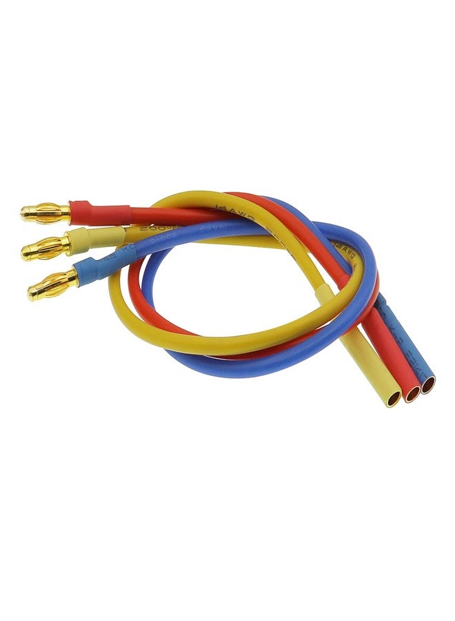 Treehobby 3PCS 4.0mm Banana Gold Bullet Connector Extension Cable for RC Brushless Motor ESC Extension Cable Wire RC Car Boat Parts (14AWG 30CM) - Image 1